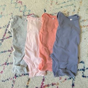 Long sleeve newborn onesies. Carter’s grey & pink